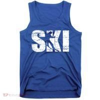 Cool Distressed Skiing Cute Gift For Skiers Tank Top thumb 0