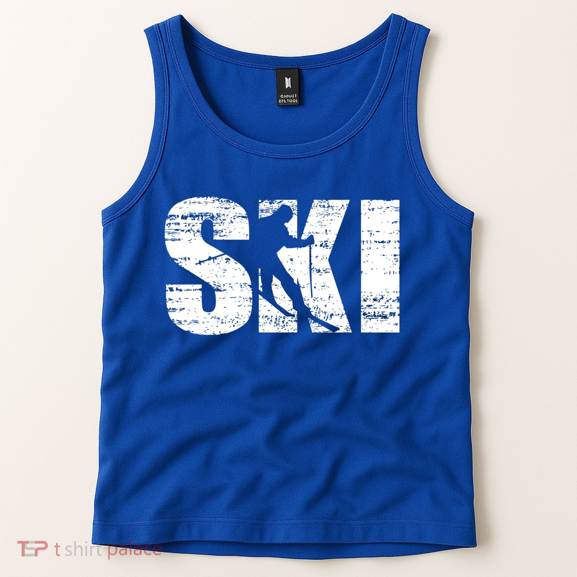 Cool Distressed Skiing Cute Gift For Skiers Tank Top