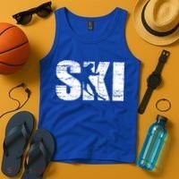 Cool Distressed Skiing Cute Gift For Skiers Tank Top thumb 4
