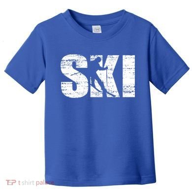 Cool Distressed Skiing Cute Gift For Skiers Toddler T-Shirt