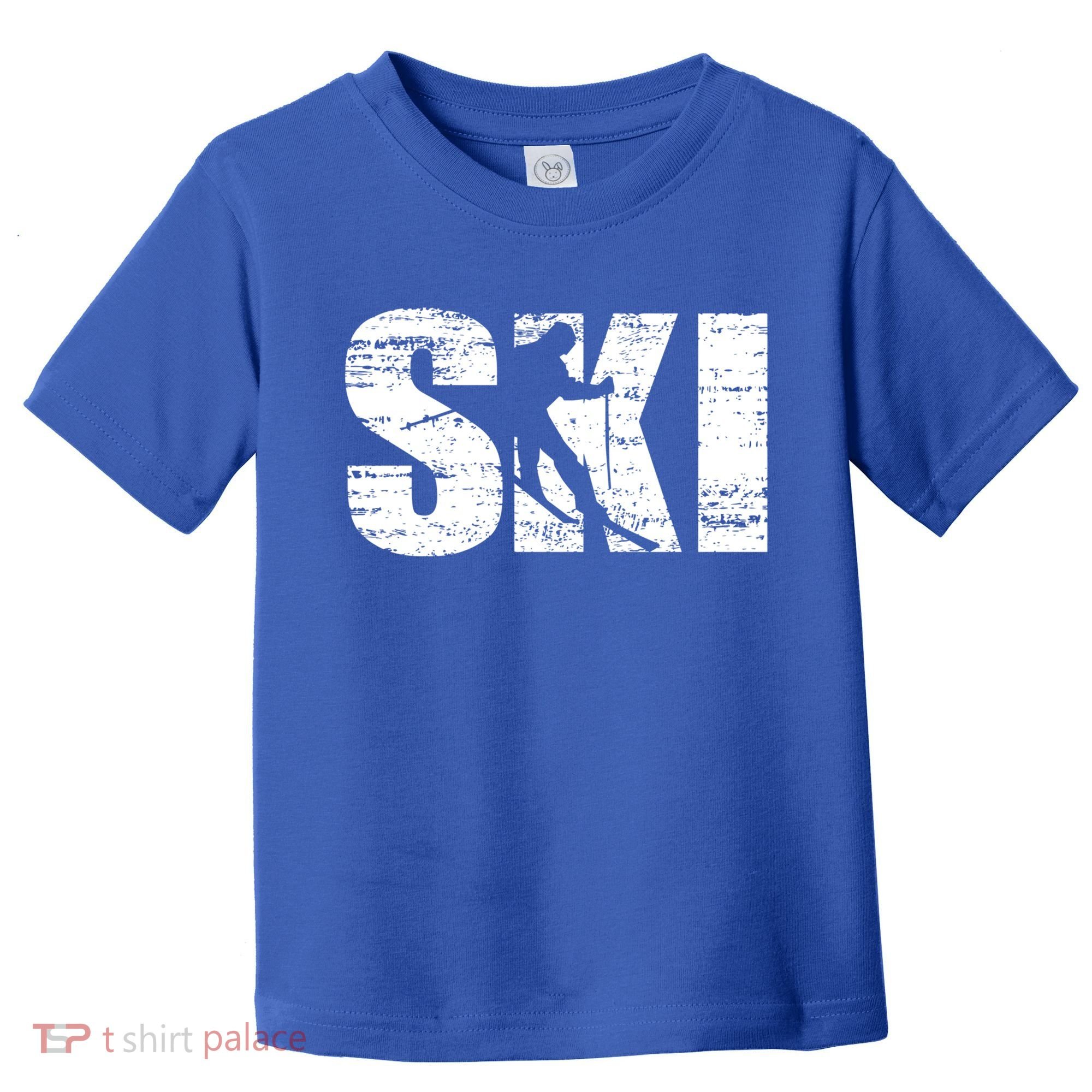 Cool Distressed Skiing Cute Gift For Skiers Toddler T-Shirt