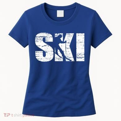 Cool Distressed Skiing Cute Gift For Skiers Women's T-Shirt