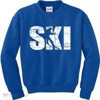 Cool Distressed Skiing Cute Gift For Skiers Kids Sweatshirt thumb 0