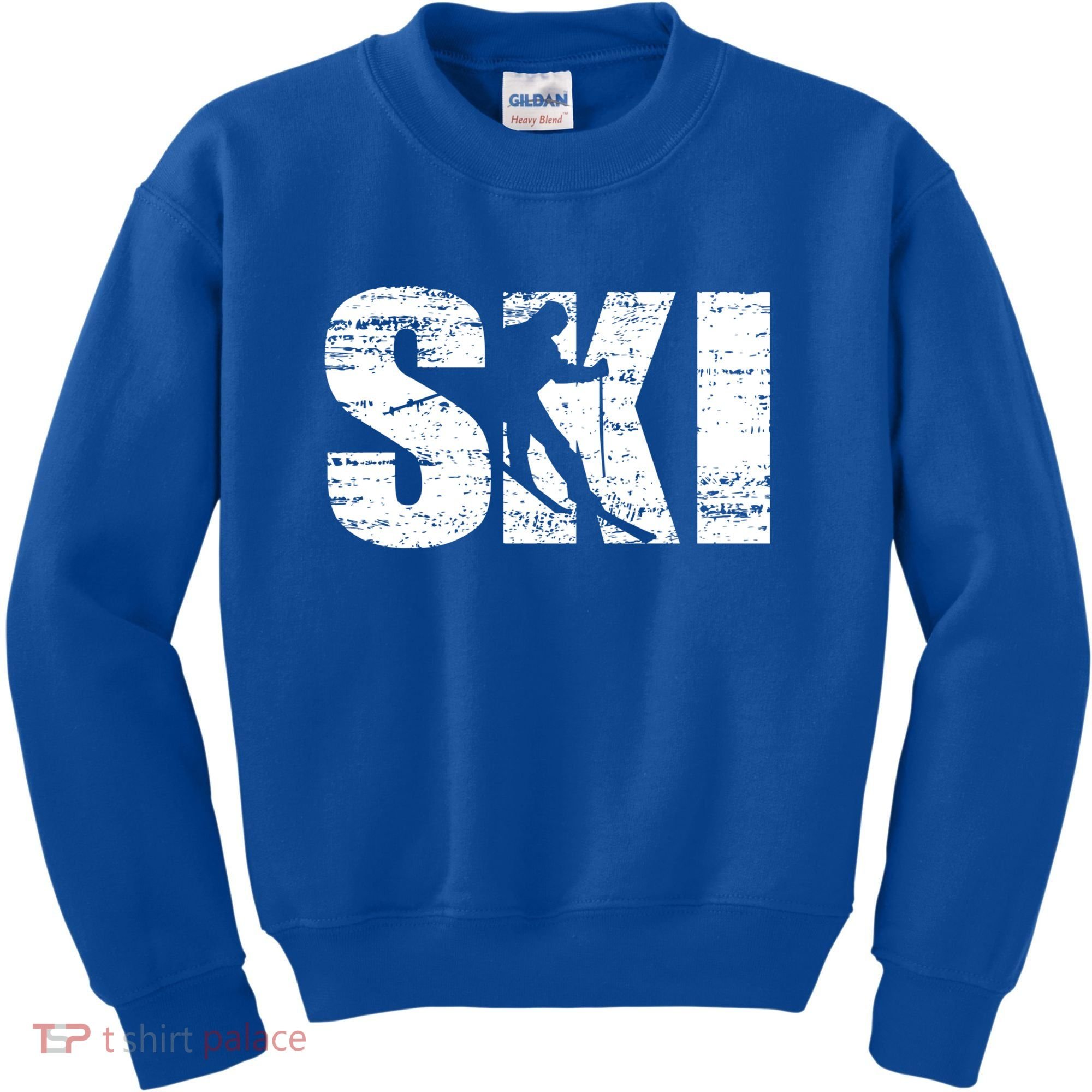 Cool Distressed Skiing Cute Gift For Skiers Kids Sweatshirt