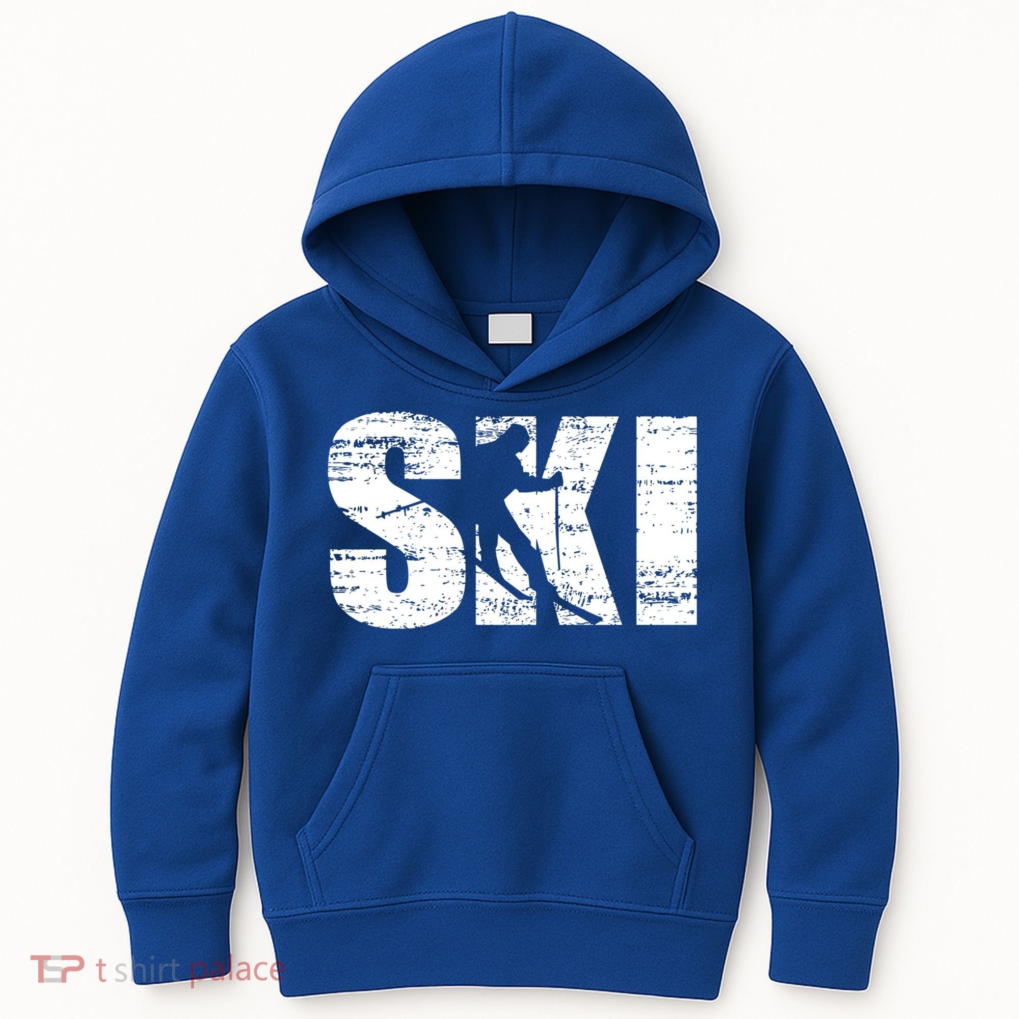 Cool Distressed Skiing Cute Gift For Skiers Kids Hoodie