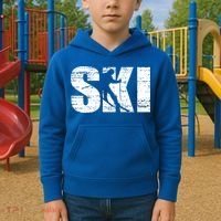 Cool Distressed Skiing Cute Gift For Skiers Kids Hoodie thumb 2