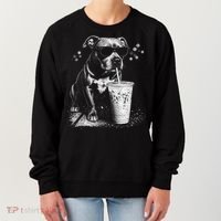 Cool Dog Sunglasses Drinking Ice Coffee Graphic Women's Sweatshirt thumb 0