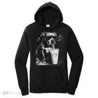 Cool Dog Sunglasses Drinking Ice Coffee Graphic Women's Hoodie thumb 0