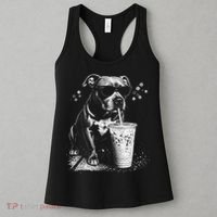Cool Dog Sunglasses Drinking Ice Coffee Graphic Women's Tank Top thumb 3