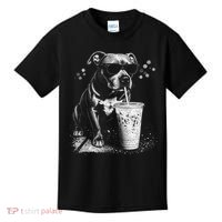 Cool Dog Sunglasses Drinking Ice Coffee Graphic Kids T-Shirt thumb 0