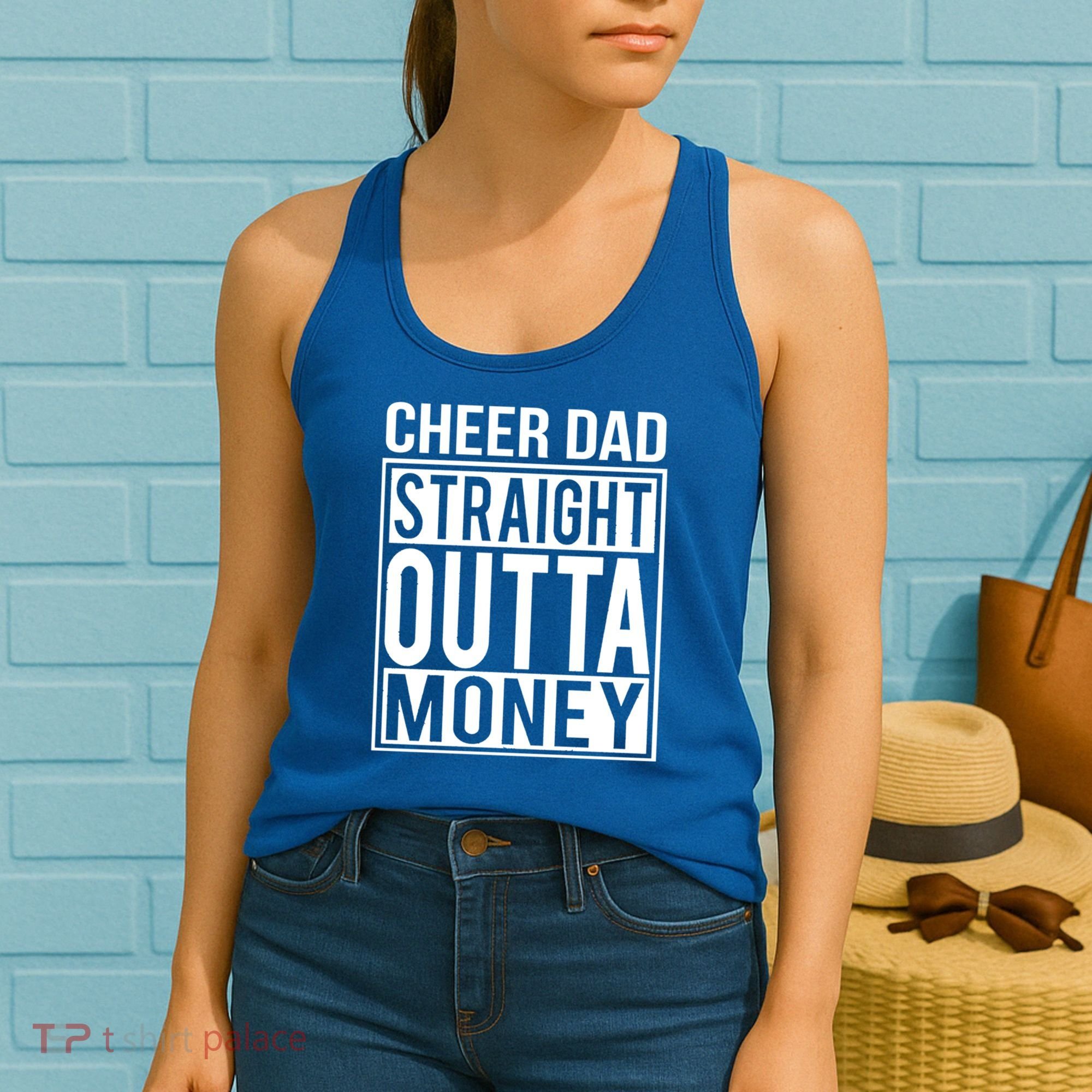 Cheer Dad Straight Outta Money Funny Cheer Coach Gift Women's Tank Top