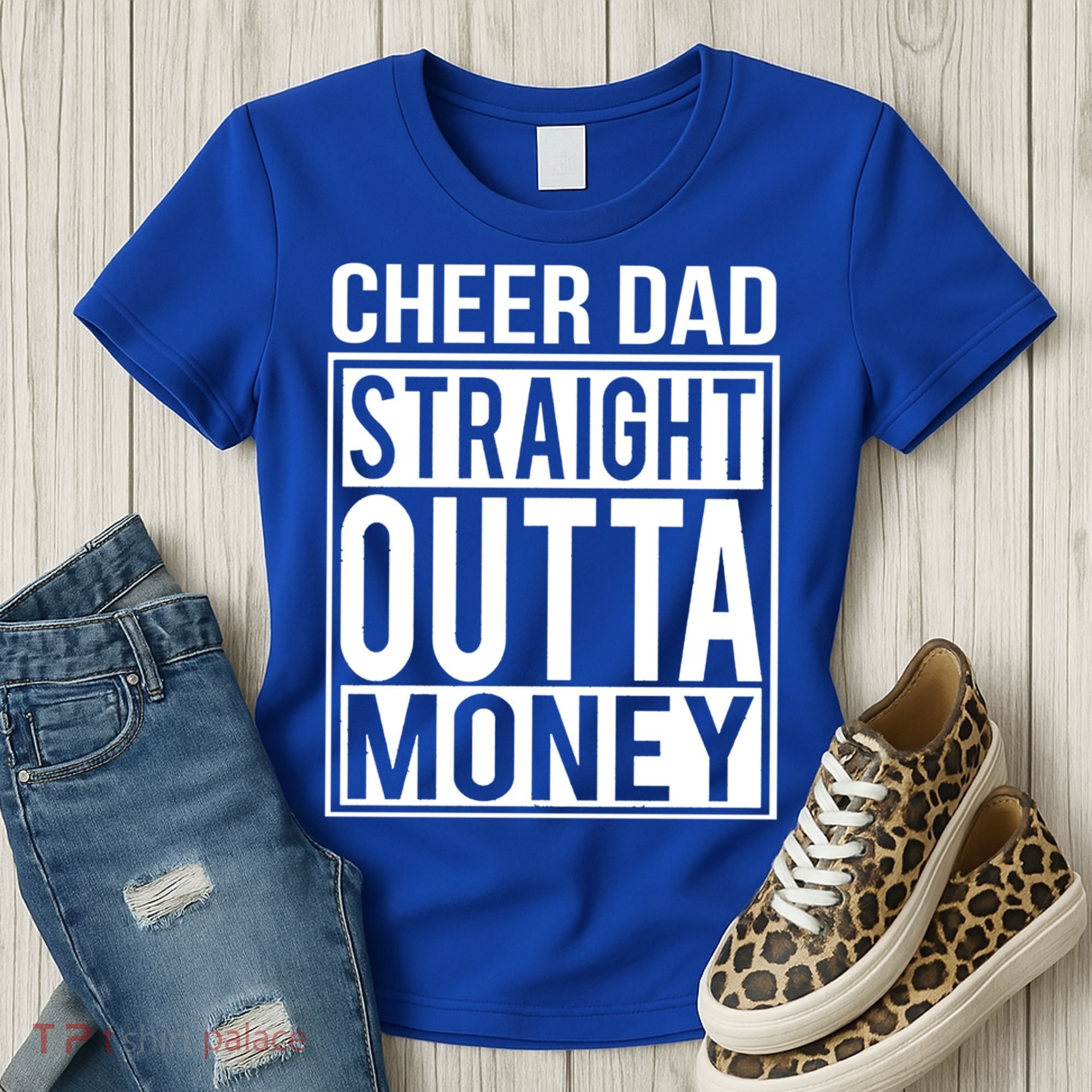 Cheer Dad Straight Outta Money Funny Cheer Coach Gift Women's T-Shirt