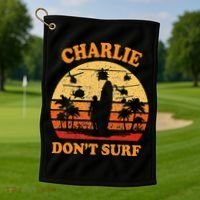 Charlie Dont Surf Military Vietnam War Surf Ops Golf Towel thumb 1