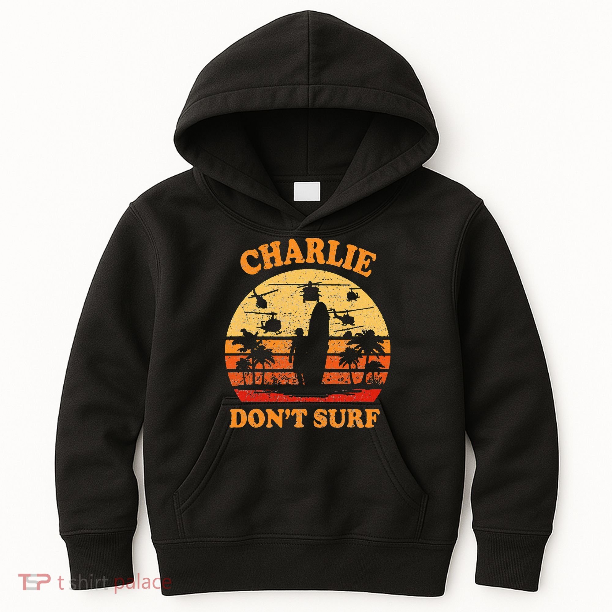 Charlie Dont Surf Military Vietnam War Surf Ops Kids Hoodie