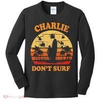 Charlie Dont Surf Military Vietnam War Surf Ops Kids Long Sleeve Shirt thumb 0