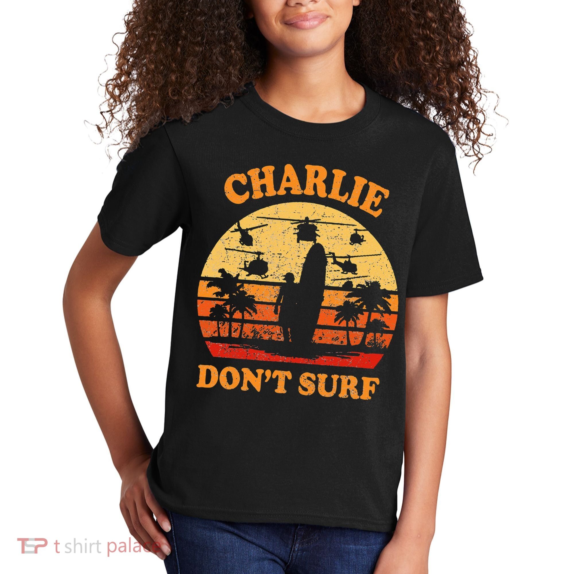 Charlie Dont Surf Military Vietnam War Surf Ops Kids T-Shirt