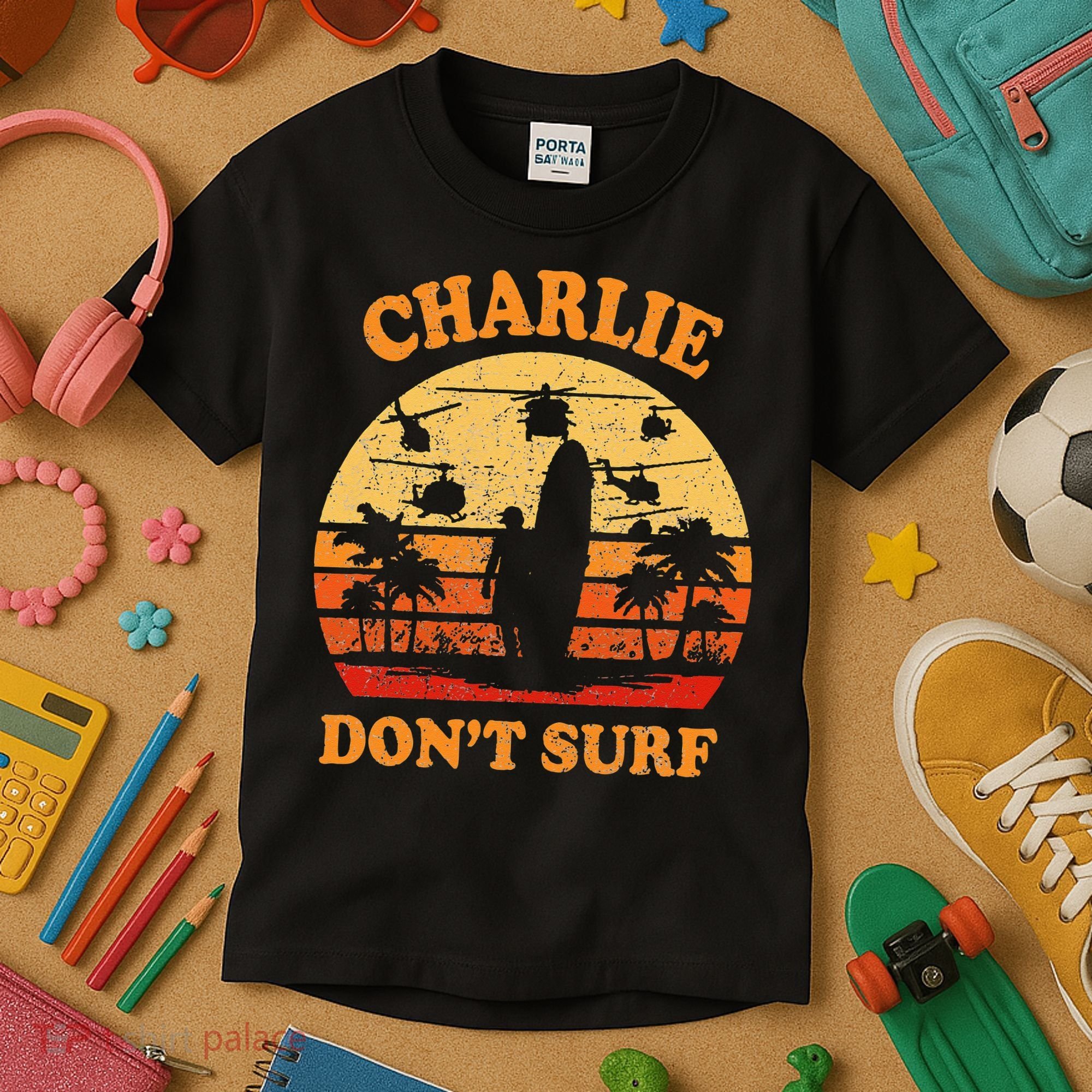 Charlie Dont Surf Military Vietnam War Surf Ops Kids T-Shirt