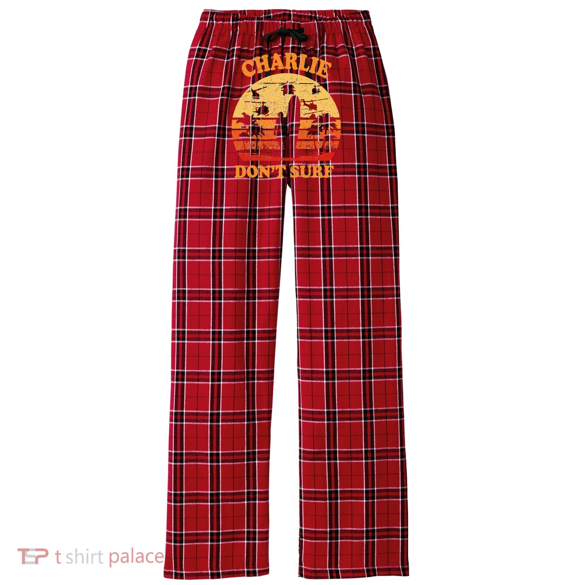 Charlie Dont Surf Military Vietnam War Surf Ops Women's Flannel Plaid Pajama Pants