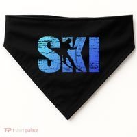 Cool Distressed Skiing Gift For Skiers USA-Made Doggie Bandana thumb 0