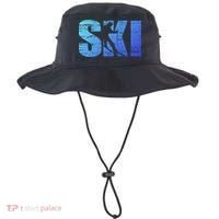Cool Distressed Skiing Gift For Skiers Bucket Hat thumb 0