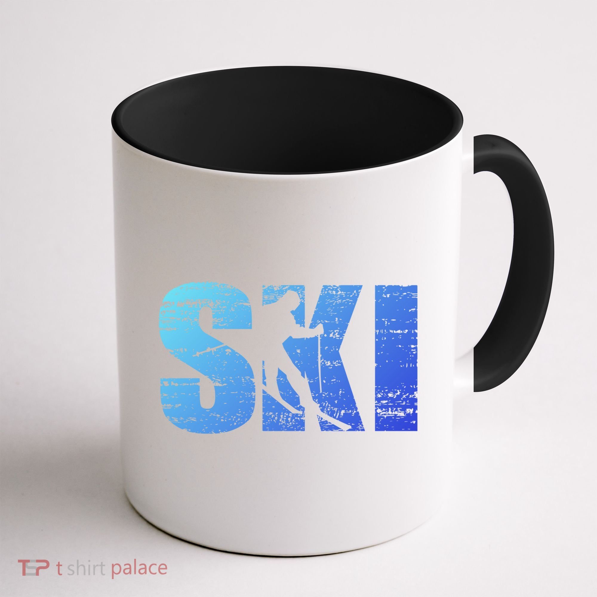 Cool Distressed Skiing Gift For Skiers Coffee Mug