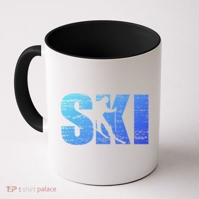 Cool Distressed Skiing Gift For Skiers Coffee Mug