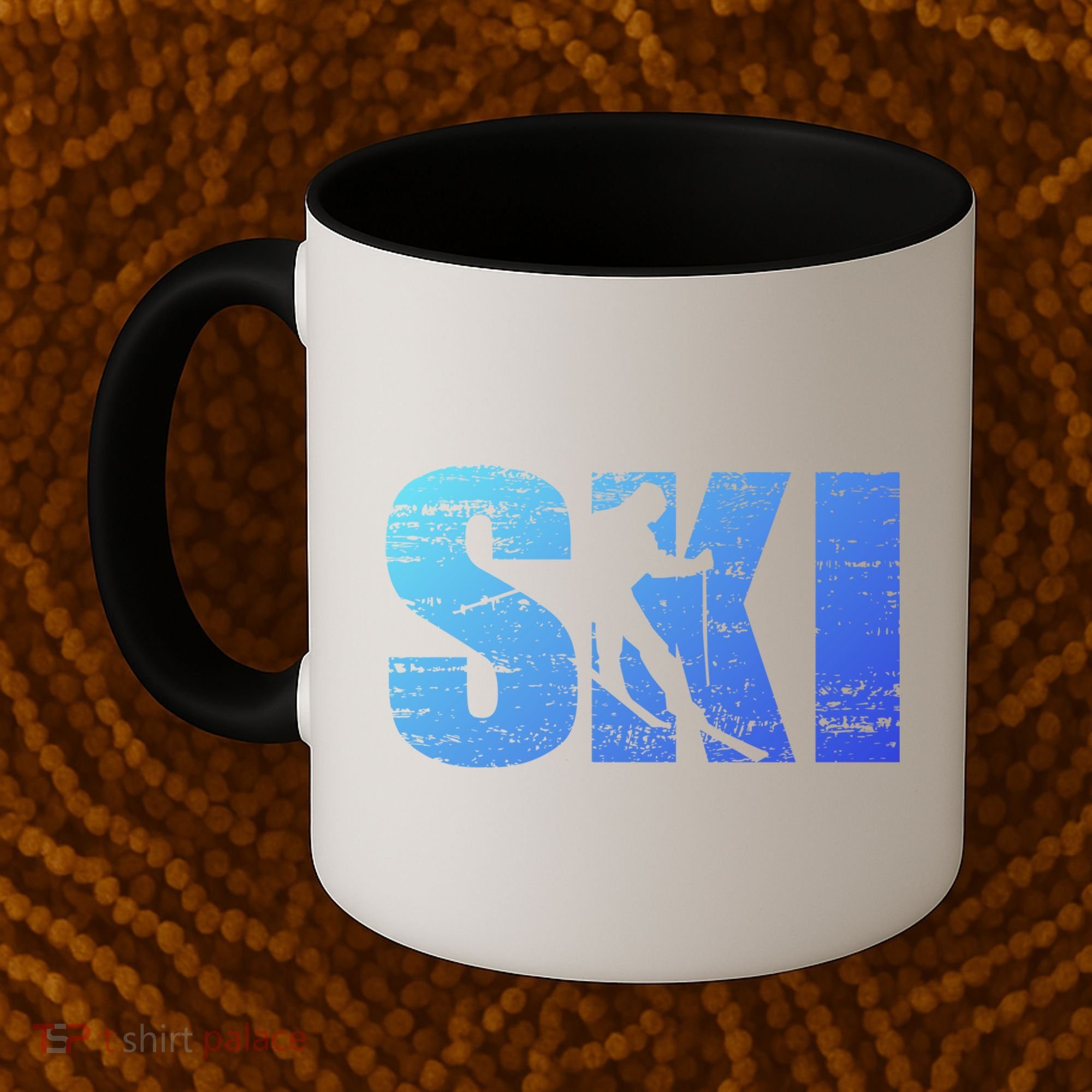 Cool Distressed Skiing Gift For Skiers Coffee Mug