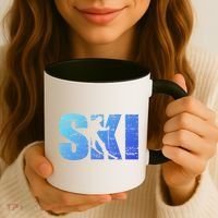 Cool Distressed Skiing Gift For Skiers Coffee Mug thumb 3