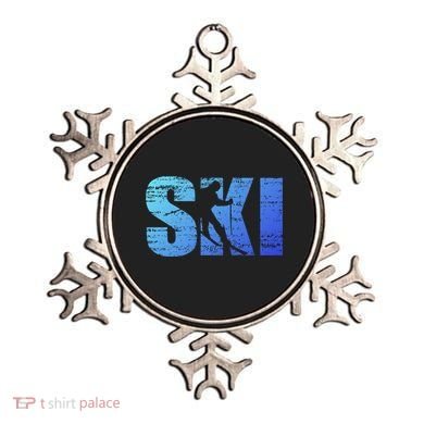Cool Distressed Skiing Gift For Skiers Ornament