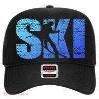 Cool Distressed Skiing Gift For Skiers Hat thumb 0