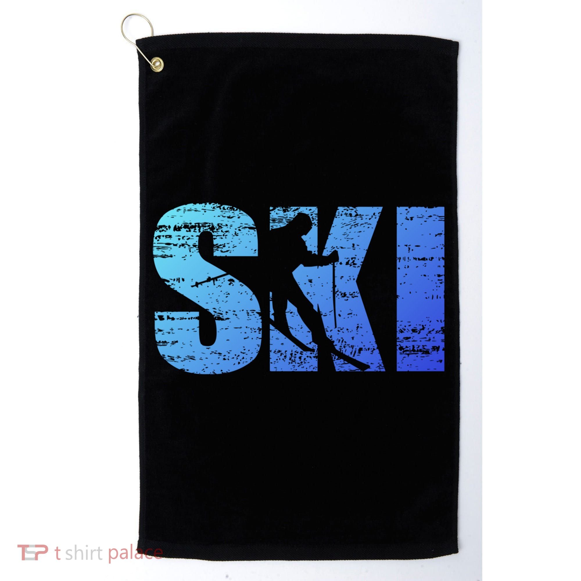 Cool Distressed Skiing Gift For Skiers Golf Towel