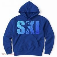 Cool Distressed Skiing Gift For Skiers Hoodie thumb 0