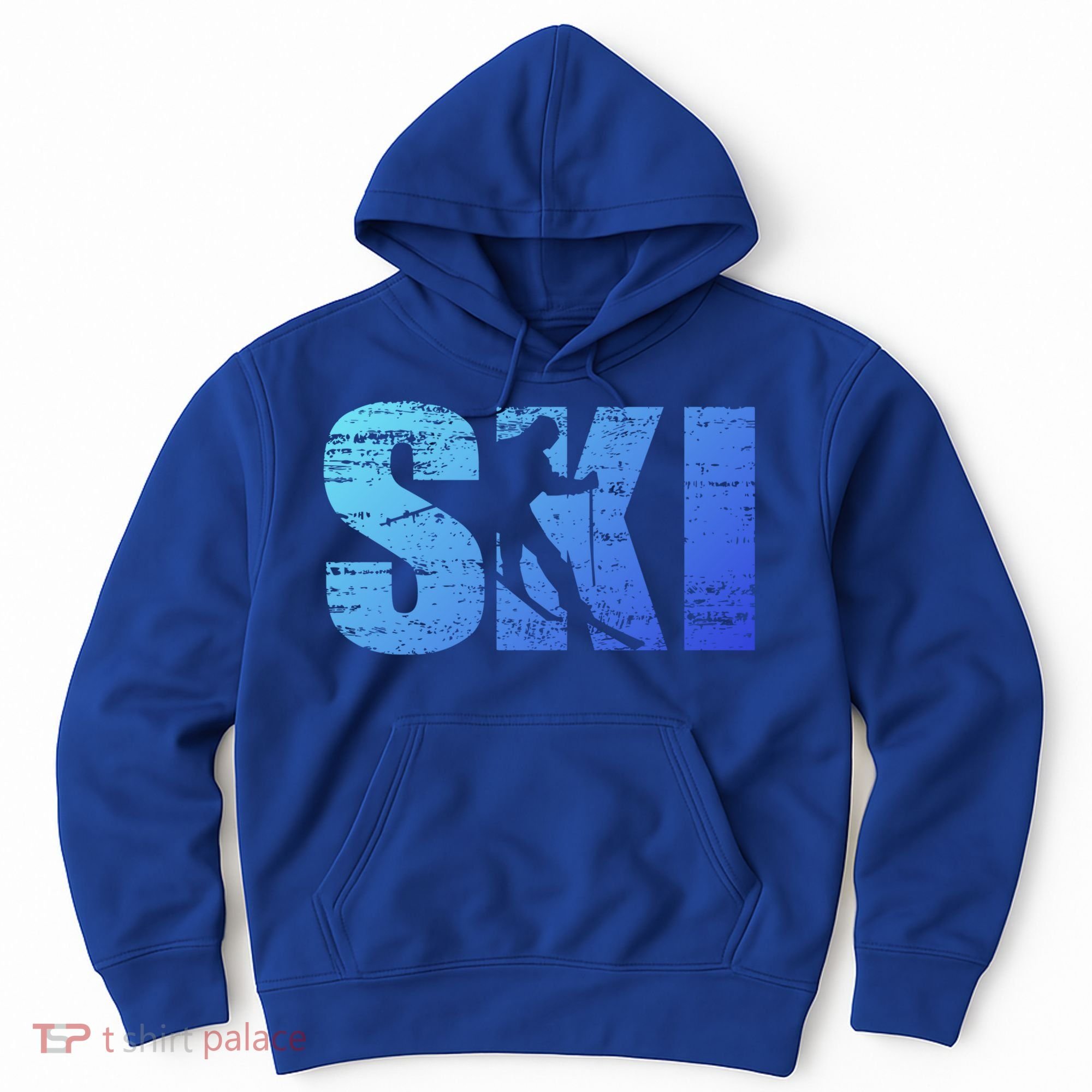 Cool Distressed Skiing Gift For Skiers Hoodie