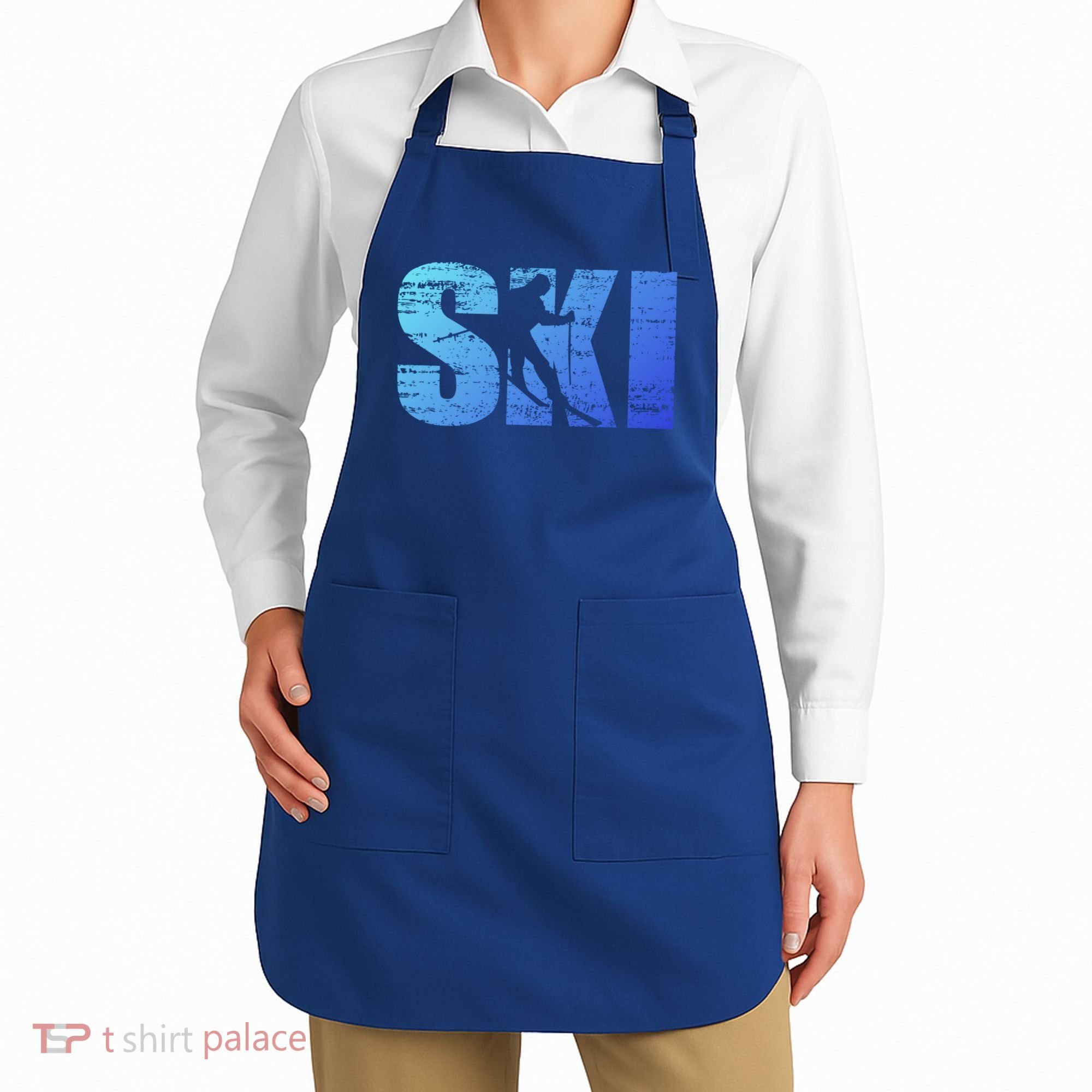 Cool Distressed Skiing Gift For Skiers Apron