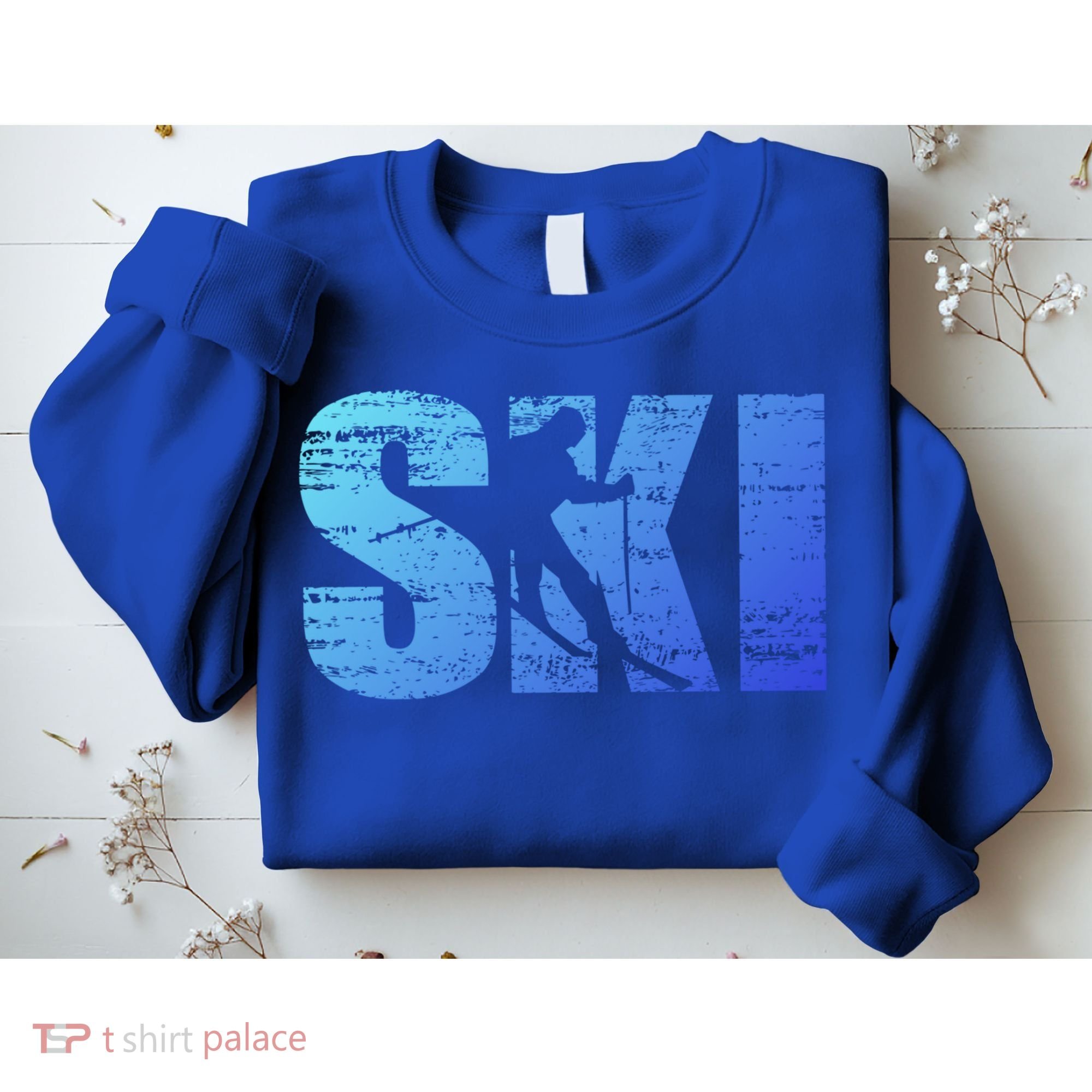 Cool Distressed Skiing Gift For Skiers Sweatshirt