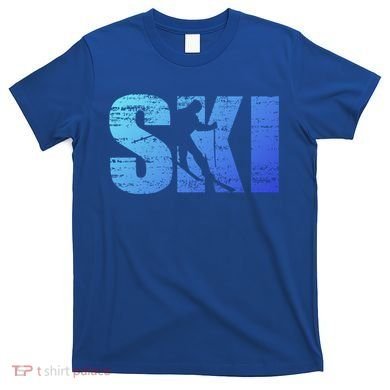 Cool Distressed Skiing Gift For Skiers T-Shirt