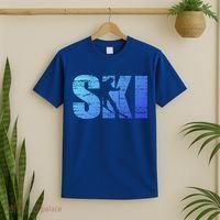 Cool Distressed Skiing Gift For Skiers T-Shirt thumb 2