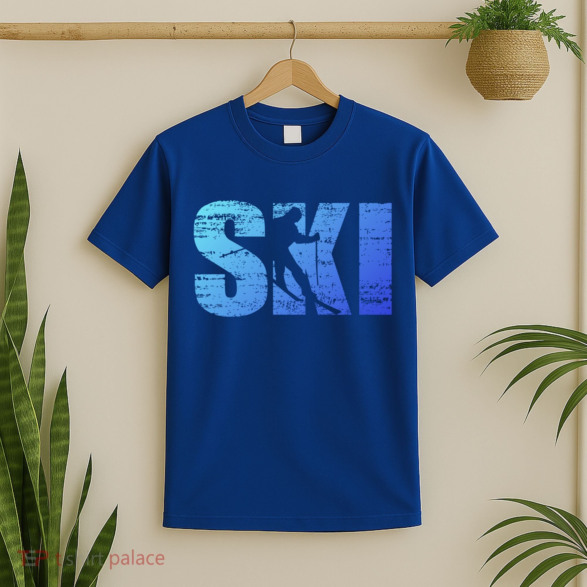 Cool Distressed Skiing Gift For Skiers T-Shirt