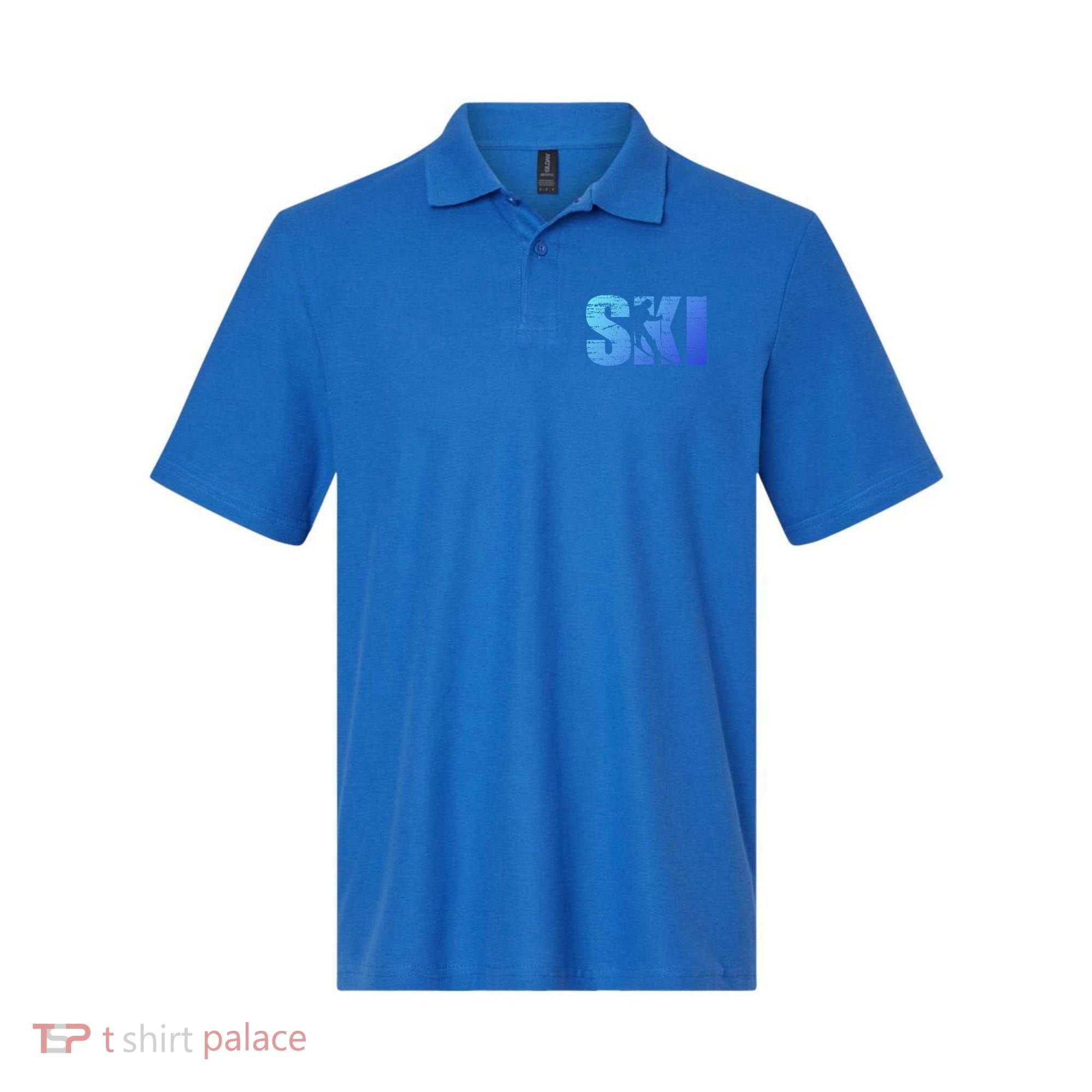 Cool Distressed Skiing Gift For Skiers Polo
