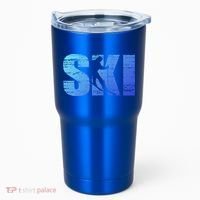 Cool Distressed Skiing Gift For Skiers Tumbler thumb 0