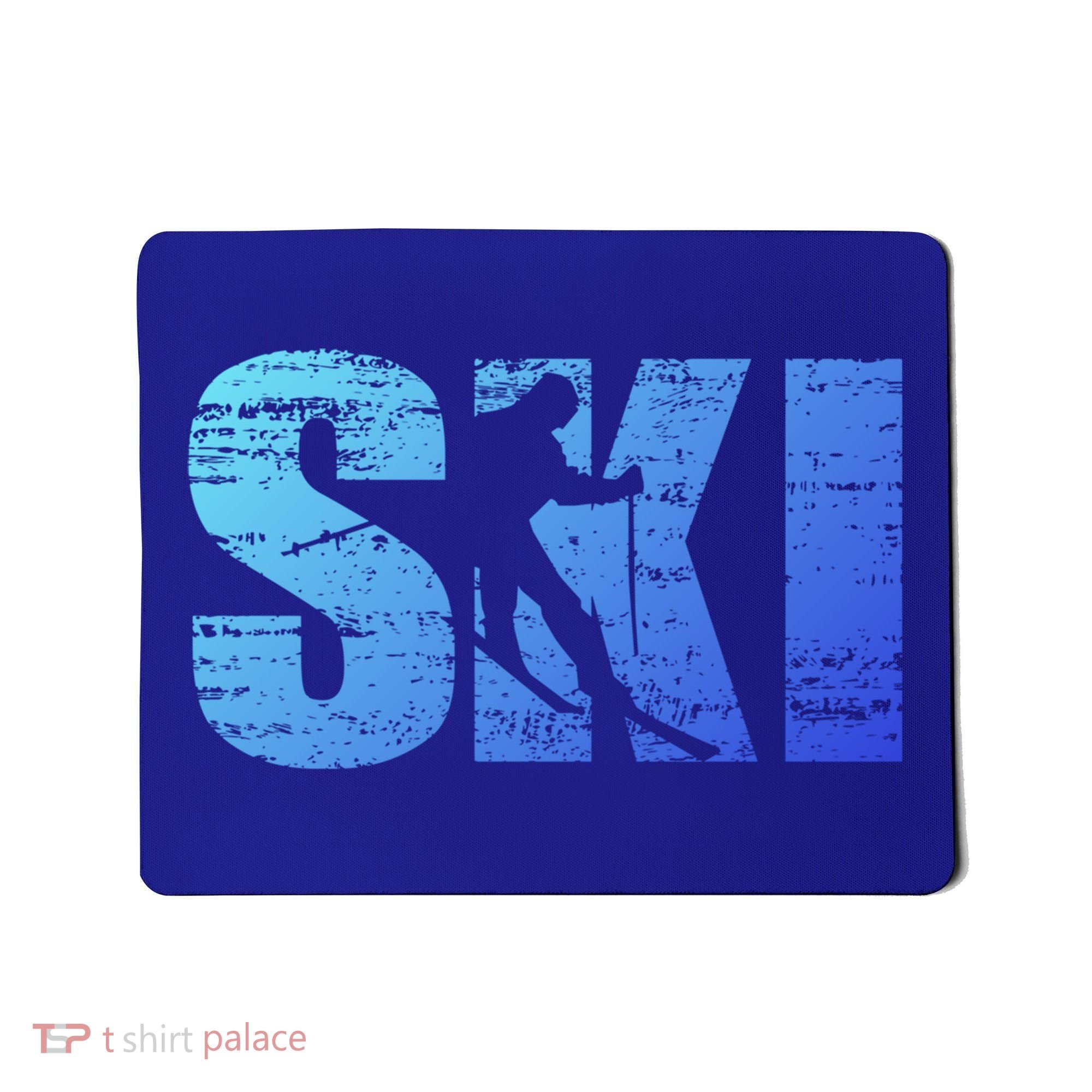Cool Distressed Skiing Gift For Skiers Mousepad