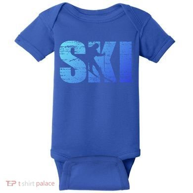 Cool Distressed Skiing Gift For Skiers Baby Bodysuit