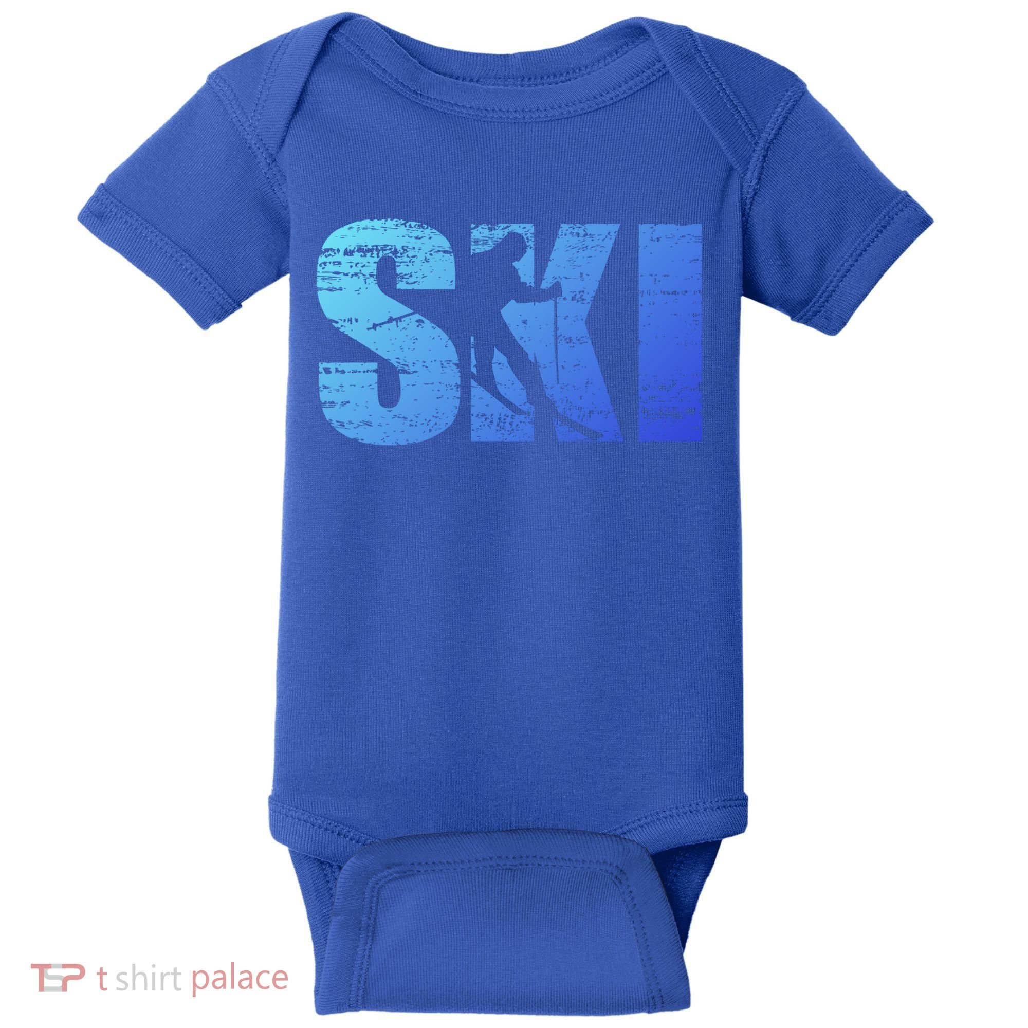 Cool Distressed Skiing Gift For Skiers Baby Bodysuit