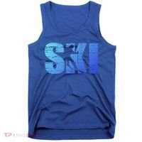 Cool Distressed Skiing Gift For Skiers Tank Top thumb 0