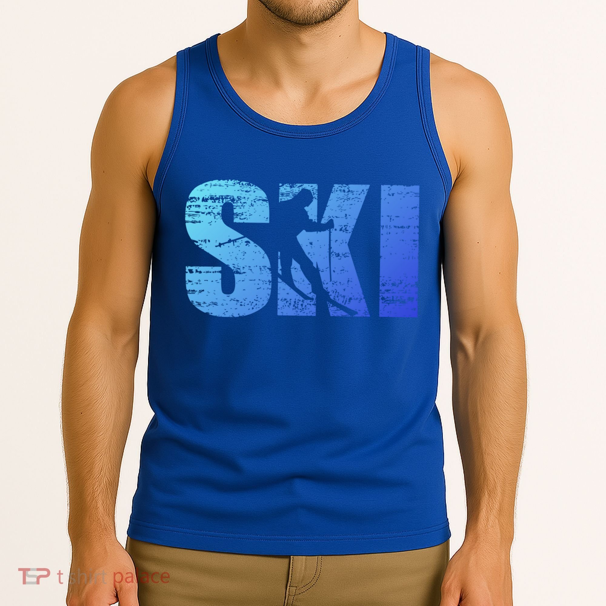 Cool Distressed Skiing Gift For Skiers Tank Top