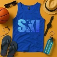 Cool Distressed Skiing Gift For Skiers Tank Top thumb 4