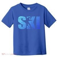 Cool Distressed Skiing Gift For Skiers Toddler T-Shirt thumb 0