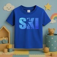 Cool Distressed Skiing Gift For Skiers Toddler T-Shirt thumb 3