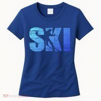 Cool Distressed Skiing Gift For Skiers Women's T-Shirt thumb 0