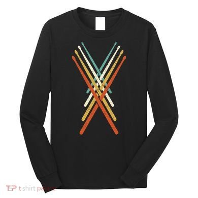 Cool Drumming Sticks Drummer Drums Percussion I Vintage Long Sleeve Shirt